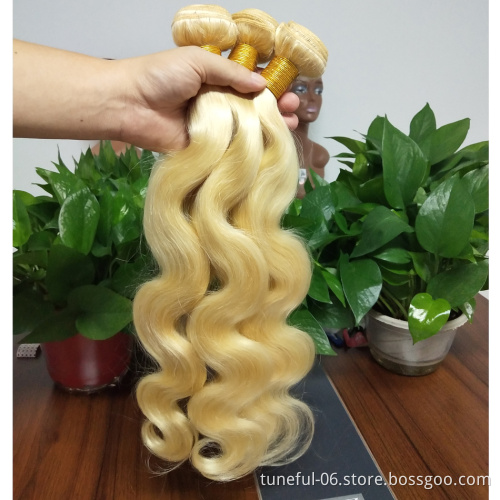 Tuneful 100% 10A Grade  Cuticle Aligned Mink Brazilian Human Hair Quantity Dye Touch 613  Color body wave  hair